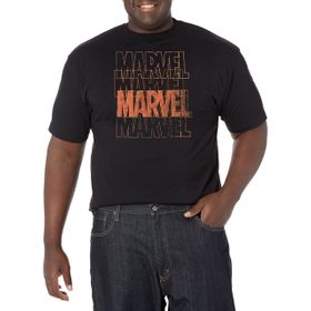 Marvel Big & Tall Universe Halloween Renkli Logo Stack Üst Kısa Kollu Siyah Erkek T-shirt