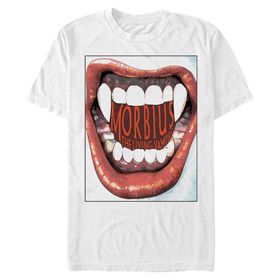 Marvel Big & Tall Universe Morbius Teeth Üst Kısa Kollu Beyaz Erkek T-shirt