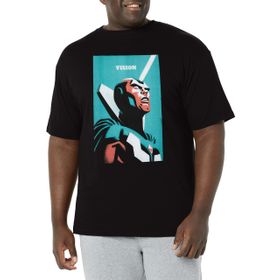 Marvel Big & Tall Universe Simplistic Vision Üst Kısa Kollu Siyah Erkek T-shirt