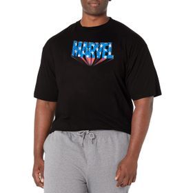 Marvel Big & Tall Universe Star Logolu Üst Kısa Kollu Siyah Erkek T-shirt
