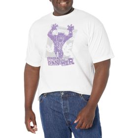 Marvel Big & Tall Universe Tropical Panther Üst Kısa Kollu Beyaz Erkek T-shirt