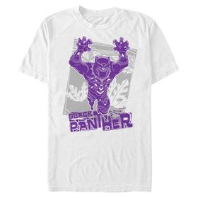 Marvel Big & Tall Universe Tropical Panther Üst Kısa Kollu Beyaz Erkek T-shirt
