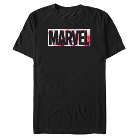 Marvel Big & Tall Universe USA Dye Logolu Üst Kısa Kollu Siyah Erkek T-shirt