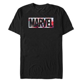 Marvel Big & Tall Universe USA Dye Logolu Üst Kısa Kollu Siyah Erkek T-shirt