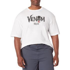 Marvel Big & Tall Venom 2: Let There Be Carnage Black Webs Üst Kısa Kollu Beyaz Erkek T-shirt
