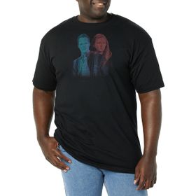 Marvel Big & Tall Wandavision Glitchy Overlay Wanda Vision Black Erkek T-shirt