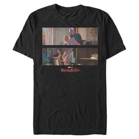 Marvel Big & Tall Wandavision The Couple Black Erkek T-shirt