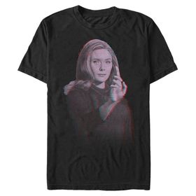 Marvel Big & Tall Wandavision Wanda Video Glitch Kaplama Black Erkek T-shirt