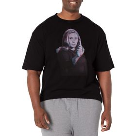 Marvel Big & Tall Wandavision Wanda Video Glitch Kaplama Black Erkek T-shirt