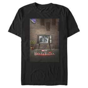 Marvel Big & Tall Wandavision Wv Poster 50'ler Üst Kısa Kollu Siyah Erkek T-shirt