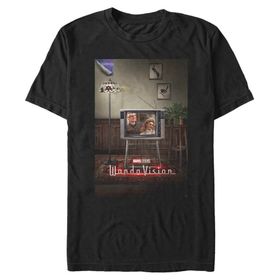 Marvel Big & Tall Wandavision Wv Poster 80'ler Üst Kısa Kollu Siyah Erkek T-shirt