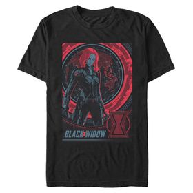 Marvel Big & Tall Widow Globe Black Erkek T-shirt