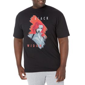 Marvel Big & Tall Widow Paint Black Erkek T-shirt