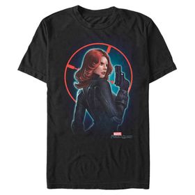 Marvel Big & Tall Widow Target Black Erkek T-shirt