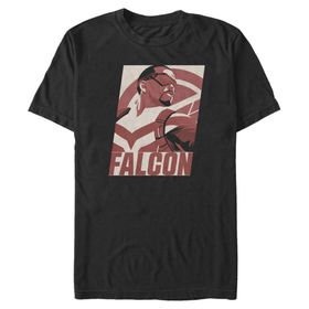 Marvel Big & Tall Winter Soldier Falcon Poster Üst Kısa Kollu Siyah Erkek T-shirt