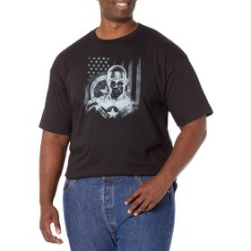 Marvel Big & Tall Winter Soldier Fighting Falcon Üst Kısa Kollu Siyah Erkek T-shirt