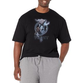 Marvel Big & Tall Worthy Cap Üst Kısa Kollu Siyah Erkek T-shirt