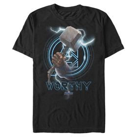 Marvel Big & Tall Worthy Cap Üst Kısa Kollu Siyah Erkek T-shirt