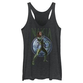 Marvel Black Panther Wakanda Forever Nakia Shield Hızlı Moda Racerback Kolsuz Siyah Funda Kadın Atlet