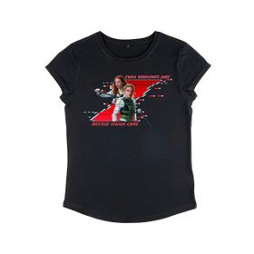Marvel Black Widow Better Than One Women's Rolled Sleeve Siyah Kadın T-shirt