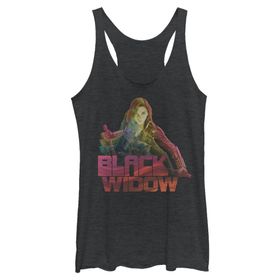 Marvel Black Widow Racerback Black Heather Kadın Atlet