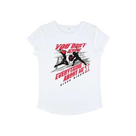 Marvel Black Widow Secrets Rolled Sleeve Beyaz Kadın T-shirt