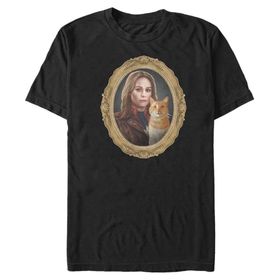 Marvel Büyük ve Uzun Altın Çerçeve Üst Kısa Kollu Siyah Erkek T-shirt