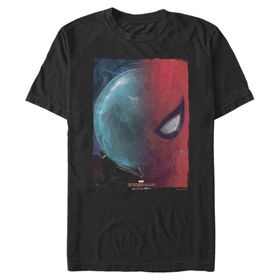 Marvel Büyük ve Uzun Çift Taraflı Üst Kısa Kollu Siyah Erkek T-shirt