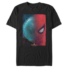 Marvel Büyük ve Uzun Çift Taraflı Üst Kısa Kollu Siyah Erkek T-shirt