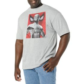 Marvel Büyük ve Uzun Gri Örümcek Athletic Heather Erkek T-shirt