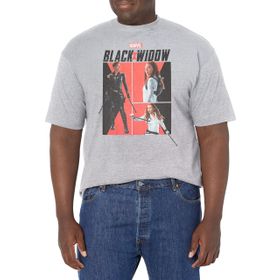 Marvel Büyük ve Uzun Kara Dul Çizgi Roman Athletic Heather Erkek T-shirt