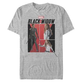Marvel Büyük ve Uzun Kara Dul Çizgi Roman Athletic Heather Erkek T-shirt