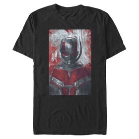 Marvel Büyük ve Uzun Karınca Boyalı Üst Kısa Kollu Siyah Erkek T-shirt