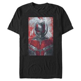 Marvel Büyük ve Uzun Karınca Boyalı Üst Kısa Kollu Siyah Erkek T-shirt