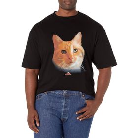 Marvel Büyük ve Uzun Kedi Yüzü Üst Kısa Kollu Siyah Erkek T-shirt