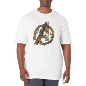 Marvel Büyük ve Uzun Klasik Ahşap Yenilmezler White Erkek T-shirt