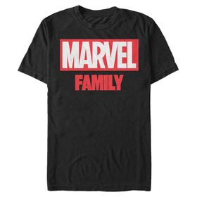 Marvel Büyük ve Uzun Klasik Aile Üst Kısa Kollu Siyah Erkek T-shirt