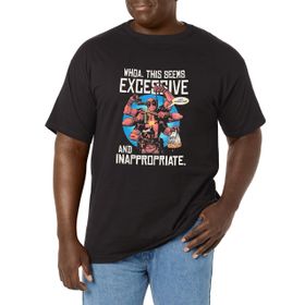 Marvel Büyük ve Uzun Klasik Aşırı ve Ennapropriate Üst Kısa Kollu Siyah Erkek T-shirt