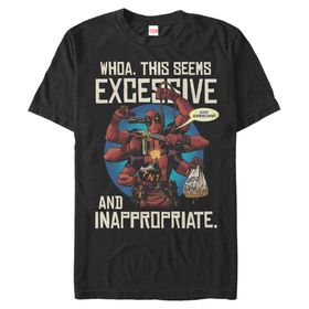 Marvel Büyük ve Uzun Klasik Aşırı ve Ennapropriate Üst Kısa Kollu Siyah Erkek T-shirt