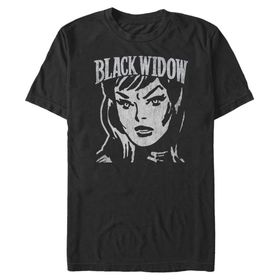 Marvel Büyük ve Uzun Klasik Basit Blok Üst Kısa Kollu Siyah Erkek T-shirt