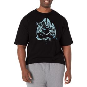 Marvel Büyük ve Uzun Klasik Basit Pençe Üst Kısa Kollu Siyah Erkek T-shirt
