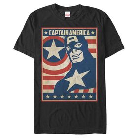 Marvel Büyük ve Uzun Klasik Da Poster Üst Kısa Kollu Siyah Erkek T-shirt