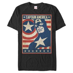 Marvel Büyük ve Uzun Klasik Da Poster Üst Kısa Kollu Siyah Erkek T-shirt