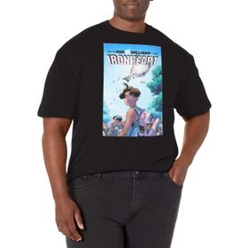 Marvel Büyük ve Uzun Klasik Demir Kalp Üst Kısa Kollu Siyah Erkek T-shirt