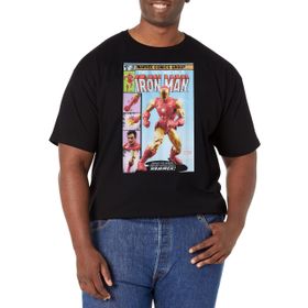Marvel Büyük ve Uzun Klasik Demir Oyuncak Üst Kısa Kollu Siyah Erkek T-shirt