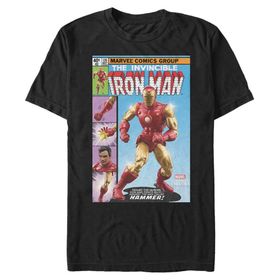 Marvel Büyük ve Uzun Klasik Demir Oyuncak Üst Kısa Kollu Siyah Erkek T-shirt