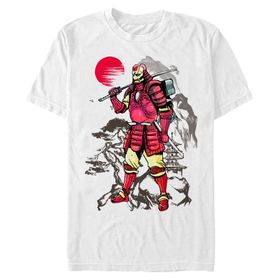 Marvel Büyük ve Uzun Klasik Demir Samuray White Erkek T-shirt