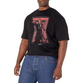 Marvel Büyük ve Uzun Klasik Dul Yapıcı Üst Kısa Kollu Siyah Erkek T-shirt