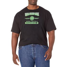 Marvel Büyük ve Uzun Klasik Dul Yonca Üniversite Siyah Erkek T-shirt