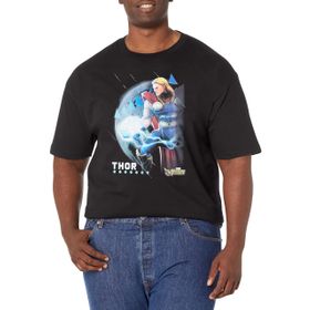 Marvel Büyük ve Uzun Klasik Dünya Gözlemcisi Üst Kısa Kollu Siyah Erkek T-shirt